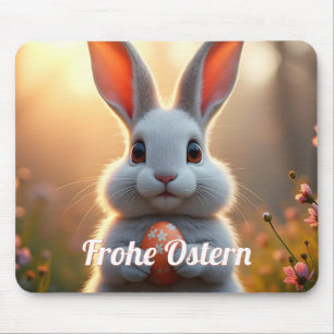 Glücklicher Osterhase im Zauber des Frühlings Mousepad