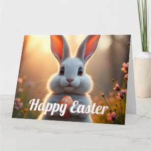 Glücklicher Osterhase in der Magie des Frühlings Karte