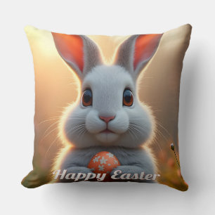 Glücklicher Osterhase in der Magie des Frühlings Kissen