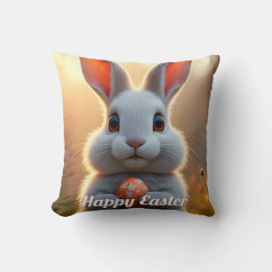 Glücklicher Osterhase in der Magie des Frühlings Kissen