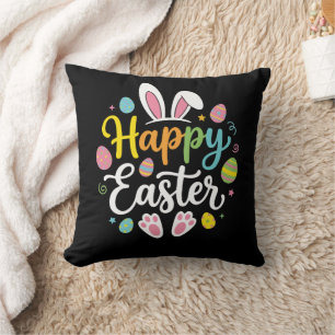 Glücklicher Osterhase Kaninchen Lustiger Ostertag Kissen