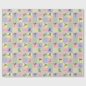 Glücklicher Osterhase & Karotten Quadrate Geschenkpapier (Flach)