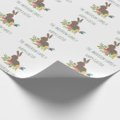 Glücklicher Osterhase mit Namen Geschenkpapier (Ecke)
