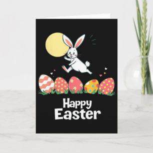 Glücklicher Osterhase Oster-Outfit Ei Nest Blume R Karte