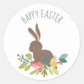 Glücklicher Osterhase Runder Aufkleber (Vorderseite)