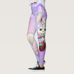 Glücklicher Osterhasen-Korb Eggs Lavendel-Legging Leggings