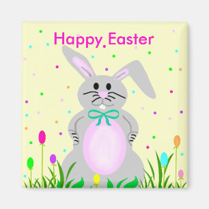 Glücklicher Osterhasen-Schablonenmagnet Magnet