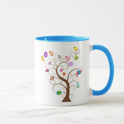Glücklicher Ostern-Baum mit dekorativen Eiern Tasse (Rechts)