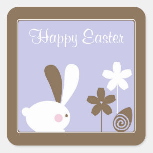 Glücklicher Ostern-Gruß-Aufkleber Quadratischer Aufkleber