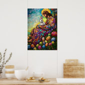 Glücklicher Ostern Jesus verklebt Glaskunst Poster (Küche)