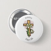 Glücklicher Ostern-Knopf! Button (Vorne & Hinten)