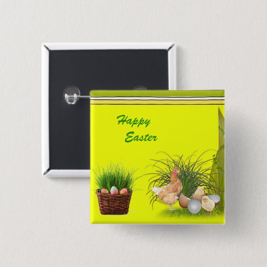 Glücklicher Ostern-Knopf Button (Vorne & Hinten)