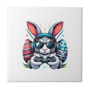 Glücklicher Ostertag Bunny-Ei-Videospiel Kinder fü Fliese