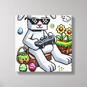 Glücklicher Ostertag Bunny-Ei-Videospiel Kinder mi Leinwanddruck