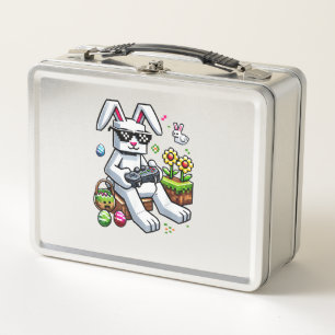 Glücklicher Ostertag Bunny-Ei-Videospiel Kinder Mi Metall Brotdose