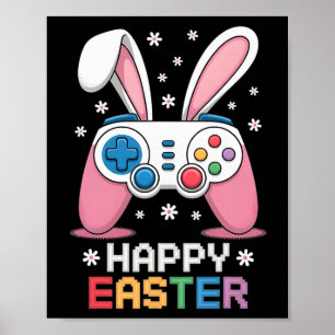 Glücklicher Ostertag Bunny Ei Videospiel Kinder Mi Poster