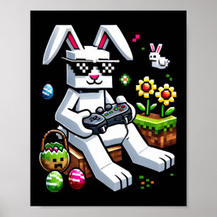 Glücklicher Ostertag Bunny Ei Videospiel Kinder Mi Poster