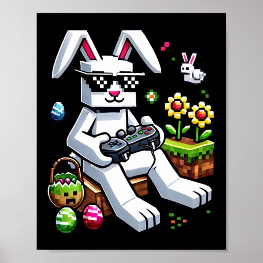 Glücklicher Ostertag Bunny Ei Videospiel Kinder Mi Poster (Vorne)