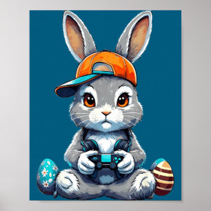 Glücklicher Ostertag Hase Ei Videospiel Kinder Ich Poster