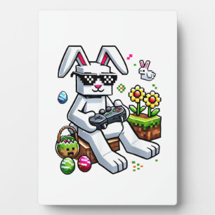 Glücklicher Ostertag Hase Ei Videospiel Kinder Mic Fotoplatte