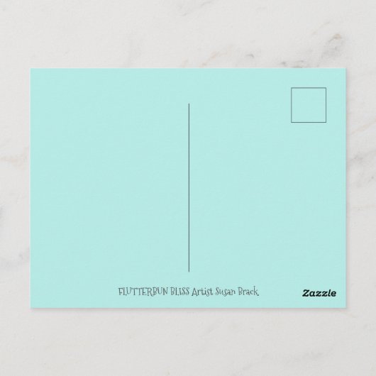 GLÜCKLICHER OSTFLUTTERBUN-RABBIT, FUNNY BUNNY FAIR POSTKARTE (Rückseite)