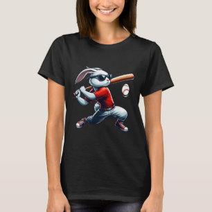 Glücklicher Osthase Jungen Kinder spielen Baseball T-Shirt