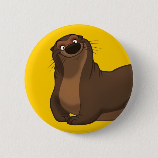 Glücklicher Otter-Knopf Button (Vorderseite)