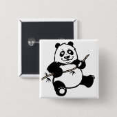 Glücklicher Panda-Bär Button (Vorne & Hinten)