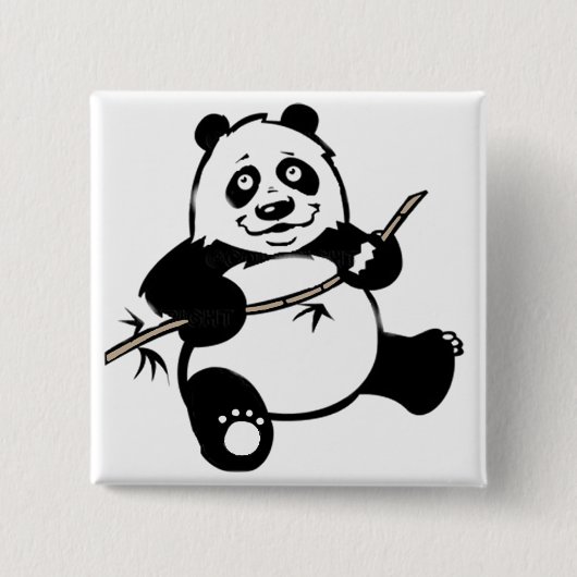 Glücklicher Panda-Bär Button (Vorderseite)