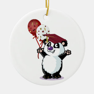 Glücklicher Panda-Bärn-Absolvent Keramikornament