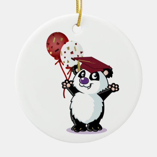 Glücklicher Panda-Bärn-Absolvent Keramikornament (Vorne)