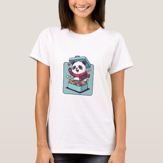 Glücklicher Panda-Schulbox T-Shirt (Vorderseite)