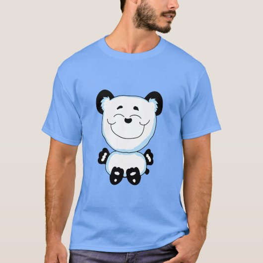 Glücklicher Panda sitzend T-Shirt (Vorderseite)