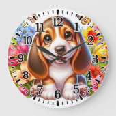 Glücklicher Papa Große Wanduhr (Vorderseite)