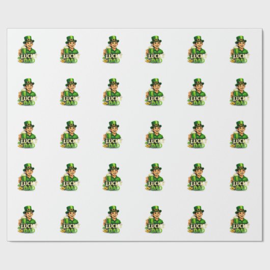 Glücklicher Papa – St. Patrick’s Day Kleeblatt-Des Geschenkpapier (Flach)