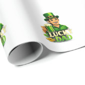 Glücklicher Papa – St. Patrick’s Day Kleeblatt-Des Geschenkpapier (Rolleneckpunkt)