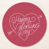 Glücklicher PapierUntersetzer des Valentines Runder Pappuntersetzer (Vorderseite)
