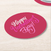 Glücklicher PapierUntersetzer des Valentines Runder Pappuntersetzer (Angewinkelt)