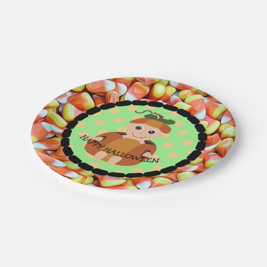 Glücklicher Pappteller (Schrägansicht)