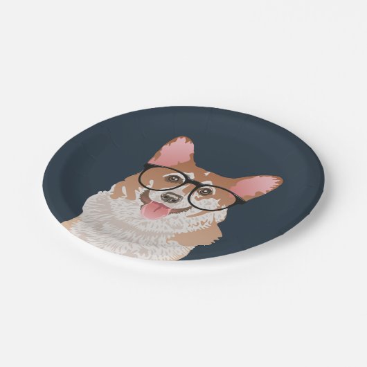 Glücklicher Pappteller (Schrägansicht)