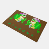 Glücklicher Party Frog - Willkommen Fußmatte (Schrägansicht)