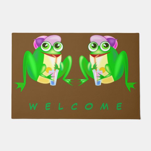Glücklicher Party Frog - Willkommen Fußmatte (Vorderseite)