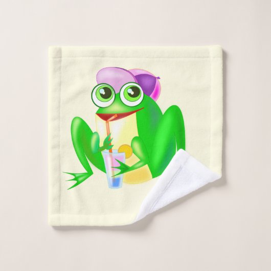 Glücklicher Party-Frosch Badhandtuch Set (Waschlappen)