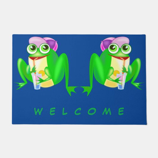 Glücklicher Party-Frosch Fußmatte (Vorderseite)
