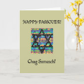 Glücklicher Passahfest-Stern von David-Mosaik Karte (Gelbe Blume)