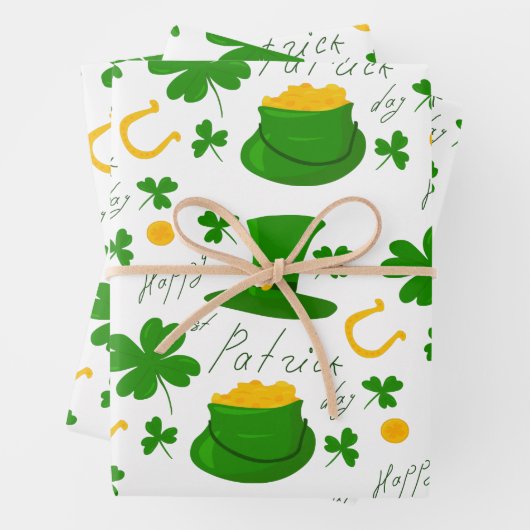 Glücklicher Patrick-Tag Geschenkpapier Set (Beispiel)