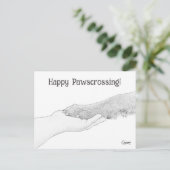 Glücklicher Pawscrossing! -Postkarte Postkarte (Stehend Vorderseite)