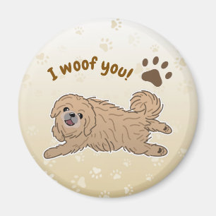 Glücklicher Pekingese-Hundefreund I Wuffe Dich Pfo Magnet