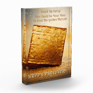 Glücklicher Pessach! Golden Matzah Fotoblock