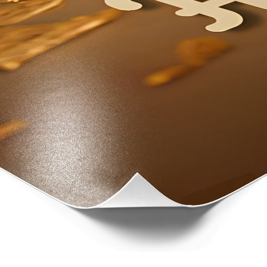 Glücklicher Pessach! Golden Matzah Fotodruck (Ecke)